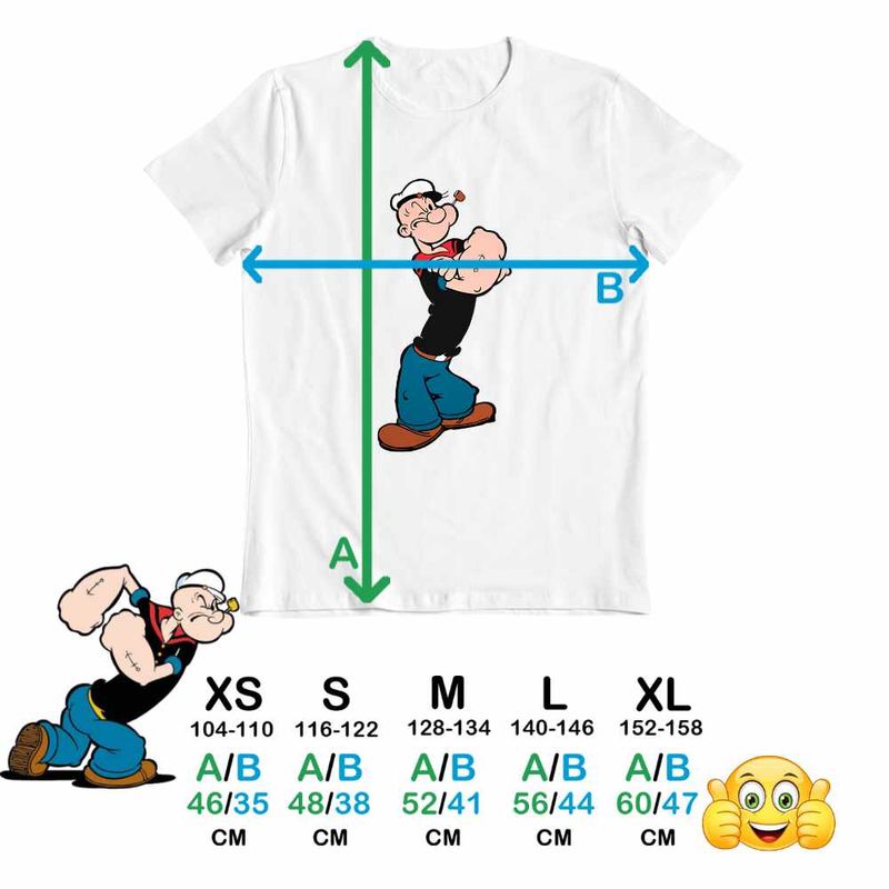 Fashion, accesorii si bijuterii - Copii - Imbracaminte copii - Tricouri copii - Tricou Copii Baieti Popeye Marinarul Looney Cartoon Pescar, alb, marime S Copii - Infinity.ro