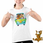 Fashion, accesorii si bijuterii - Copii - Imbracaminte copii - Tricouri copii - Tricou Copii Fete Scooby-Doo Camioneta Mystery, alb, marime L Copii - Infinity.ro