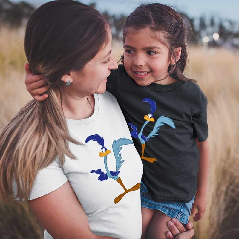 Fashion, accesorii si bijuterii - Copii - Imbracaminte copii - Tricouri copii - Tricou Copii Fete Coiotul Strutul Bip Bip Desene Animate, alb, marime XL Copii - Infinity.ro