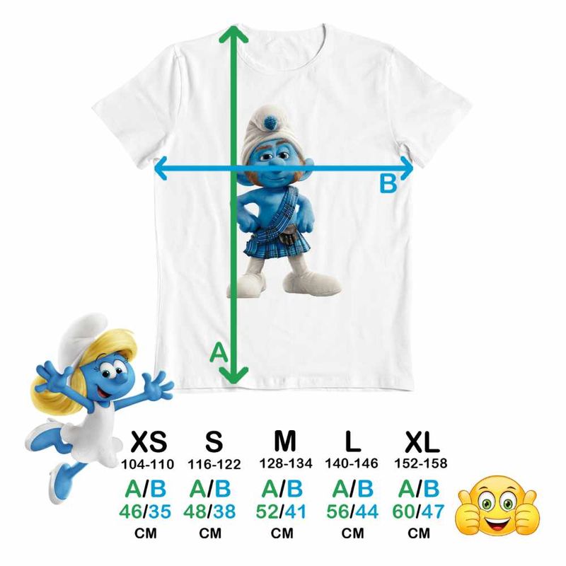 Fashion, accesorii si bijuterii - Copii - Imbracaminte copii - Tricouri copii - Tricou Copii Fete Strumfii Scotianul Roscatul CoolTrend, alb, marime XS Copii - Infinity.ro