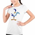 Fashion, accesorii si bijuterii - Copii - Imbracaminte copii - Tricouri copii - Tricou Copii Fete Coiotul Strutul Bip Bip Desene Animate, alb, marime XL Copii - Infinity.ro