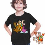 Fashion, accesorii si bijuterii - Copii - Imbracaminte copii - Tricouri copii - Tricou Copii Baieti Familia Flintstone Scooby Doo Dino Catel, negru, marime L Copii - Infinity.ro