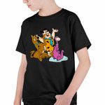 Fashion, accesorii si bijuterii - Copii - Imbracaminte copii - Tricouri copii - Tricou Copii Baieti Familia Flintstone Scooby Doo Dino Catel, negru, marime L Copii - Infinity.ro