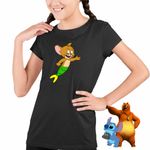 Fashion, accesorii si bijuterii - Copii - Imbracaminte copii - Tricouri copii - Tricou Copii Fete Tom si Jerry Sirena CoolTrend, negru, marime L Copii - Infinity.ro