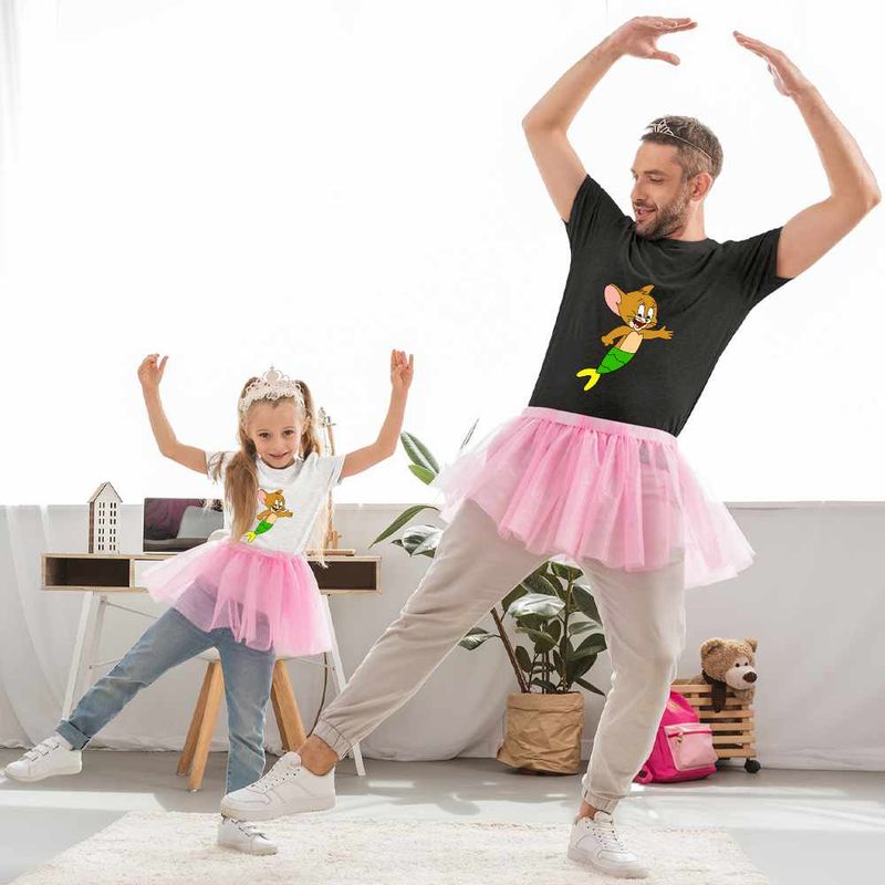 Fashion, accesorii si bijuterii - Copii - Imbracaminte copii - Tricouri copii - Tricou Copii Fete Tom si Jerry Sirena CoolTrend, negru, marime L Copii - Infinity.ro