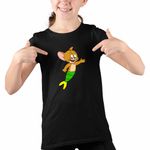 Fashion, accesorii si bijuterii - Copii - Imbracaminte copii - Tricouri copii - Tricou Copii Fete Tom si Jerry Sirena CoolTrend, negru, marime L Copii - Infinity.ro