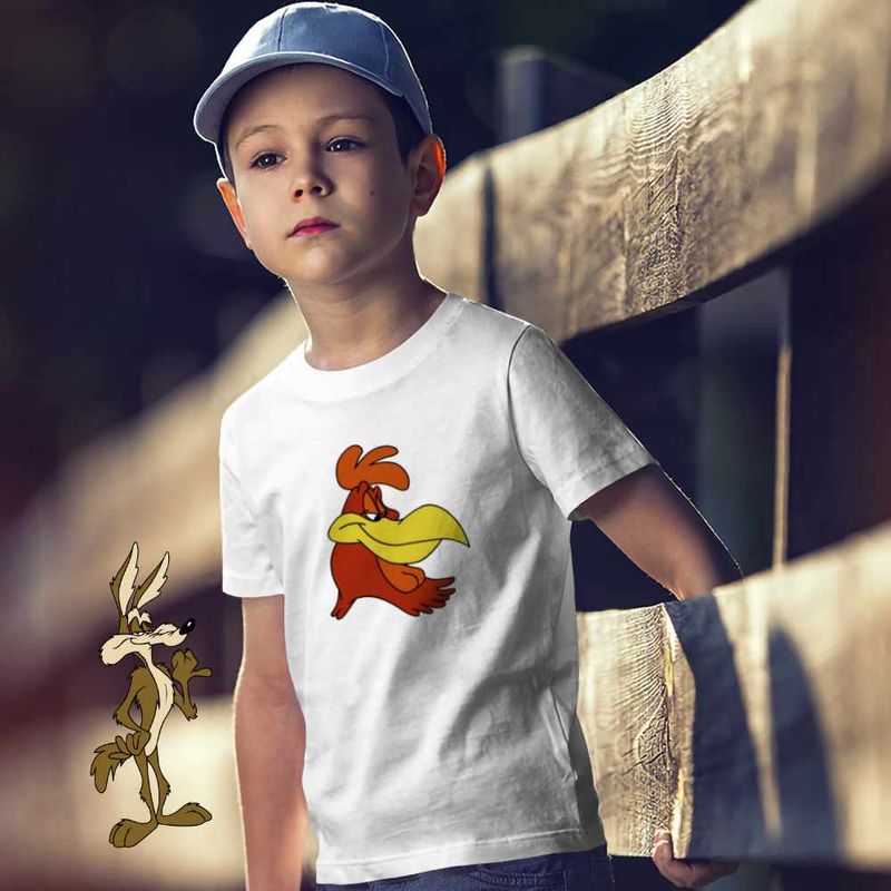 Fashion, accesorii si bijuterii - Copii - Imbracaminte copii - Tricouri copii - Tricou Copii Baieti Foghorn Cocos Desene Animate Looney Tunes, alb, marime S Copii - Infinity.ro