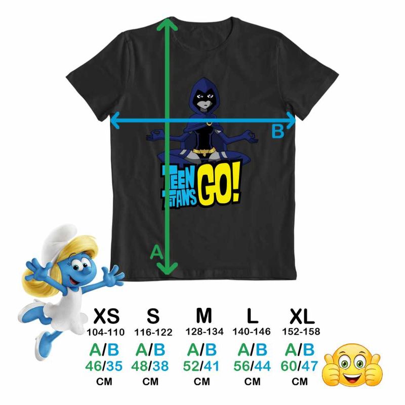 Fashion, accesorii si bijuterii - Copii - Imbracaminte copii - Tricouri copii - Tricou Copii Fete Raven Mediteaza Tineri Titani CoolTrend, negru, marime XS Copii - Infinity.ro