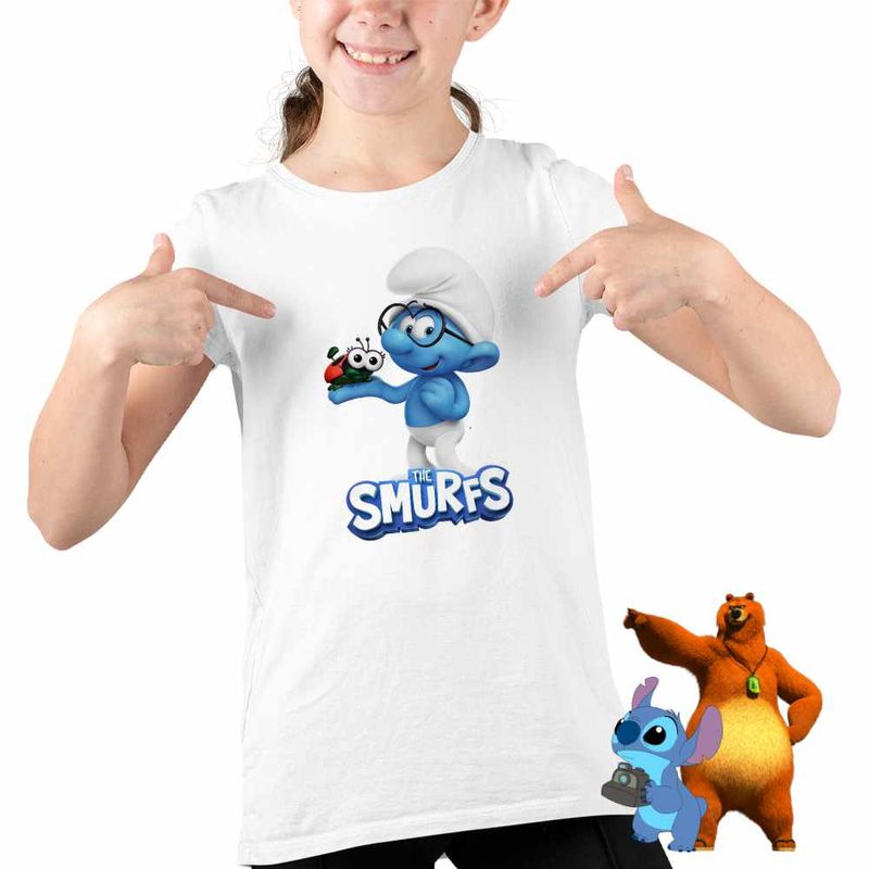 Fashion, accesorii si bijuterii - Copii - Imbracaminte copii - Tricouri copii - Tricou Copii Fete Strumful cu ochelari Istetul CoolTrend, alb, marime L Copii - Infinity.ro