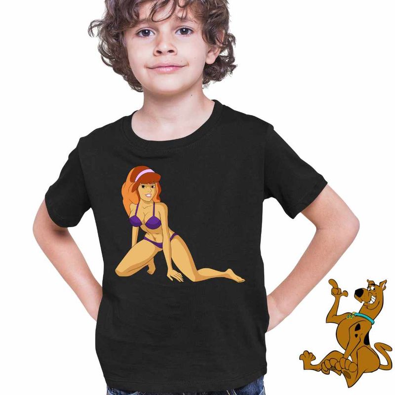 Fashion, accesorii si bijuterii - Copii - Imbracaminte copii - Tricouri copii - Tricou Copii Baieti Scooby-Doo Daphne Bikini Costum Baie, negru, marime XL Copii - Infinity.ro