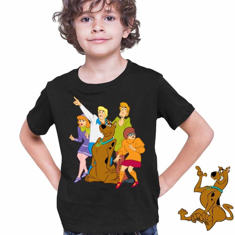 Fashion, accesorii si bijuterii - Copii - Imbracaminte copii - Tricouri copii - Tricou Copii Baieti Scooby Doo Mystery Team, negru, marime S Copii - Infinity.ro