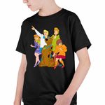 Fashion, accesorii si bijuterii - Copii - Imbracaminte copii - Tricouri copii - Tricou Copii Baieti Scooby Doo Mystery Team, negru, marime S Copii - Infinity.ro