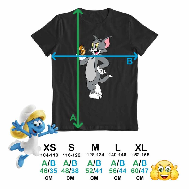 Fashion, accesorii si bijuterii - Copii - Imbracaminte copii - Tricouri copii - Tricou Copii Fete Desene Copilarie Tom si Jerry CoolTrend, negru, marime XS Copii - Infinity.ro