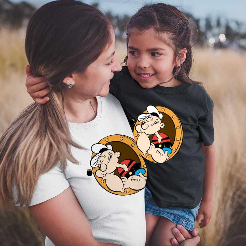 Fashion, accesorii si bijuterii - Copii - Imbracaminte copii - Tricouri copii - Tricou Copii Fete Popeye Marinarul Geam Vapor Comandant, alb, marime L Copii - Infinity.ro