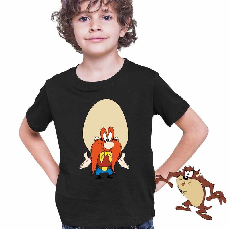 Fashion, accesorii si bijuterii - Copii - Imbracaminte copii - Tricouri copii - Tricou Copii Baieti Yosemite Sam Warner Bros, negru, marime L Copii - Infinity.ro