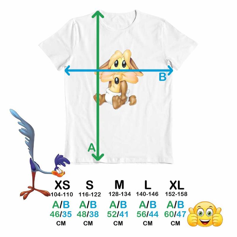 Fashion, accesorii si bijuterii - Copii - Imbracaminte copii - Tricouri copii - Tricou Copii Baieti Wile Coiot Bebelus Trist, alb, marime XS Copii - Infinity.ro