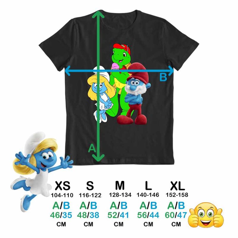 Fashion, accesorii si bijuterii - Copii - Imbracaminte copii - Tricouri copii - Tricou Copii Baieti Franklin Strumfii Papa Strumf Strumfita CoolTrend, negru, marime M Copii - Infinity.ro