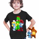 Fashion, accesorii si bijuterii - Copii - Imbracaminte copii - Tricouri copii - Tricou Copii Baieti Franklin Strumfii Papa Strumf Strumfita CoolTrend, negru, marime M Copii - Infinity.ro