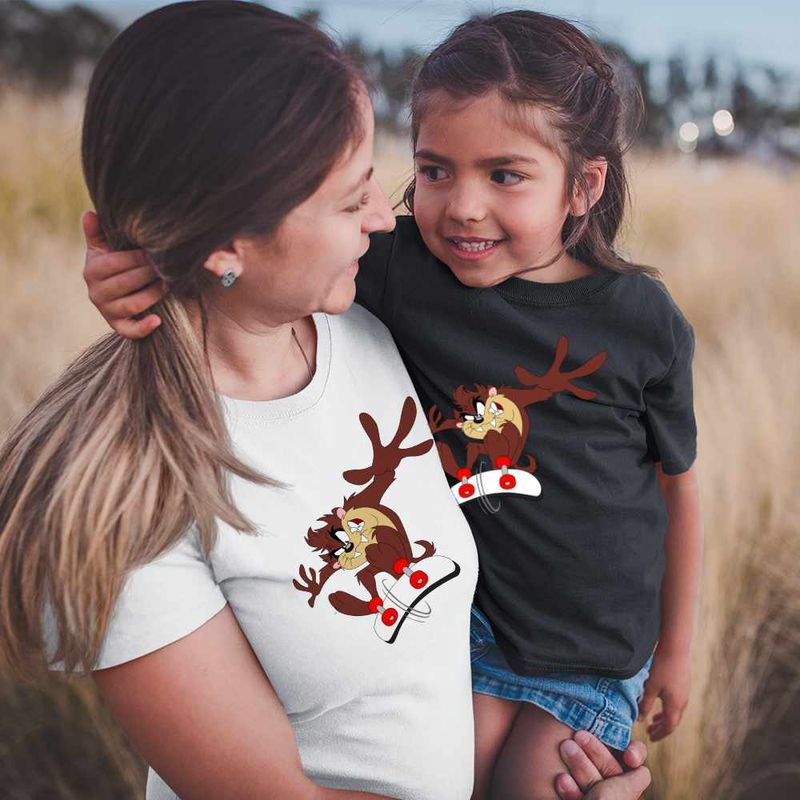 Fashion, accesorii si bijuterii - Copii - Imbracaminte copii - Tricouri copii - Tricou Copii Fete Taz Skateboard Diavol Tasmanian, alb, marime S Copii - Infinity.ro