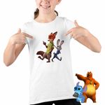 Fashion, accesorii si bijuterii - Copii - Imbracaminte copii - Tricouri copii - Tricou Copii Fete Zootopia Judy Nick CoolTrend, alb, marime XL Copii - Infinity.ro