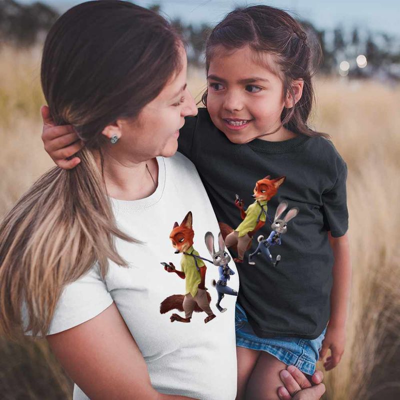 Fashion, accesorii si bijuterii - Copii - Imbracaminte copii - Tricouri copii - Tricou Copii Fete Zootopia Judy Nick CoolTrend, alb, marime XL Copii - Infinity.ro