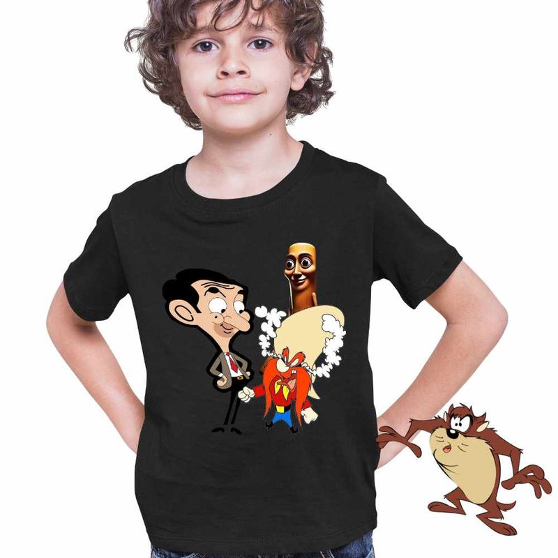 Fashion, accesorii si bijuterii - Copii - Imbracaminte copii - Tricouri copii - Tricou Copii Baieti Yosemite Sam Mr Bean Tung Sahur Brainrot Italian, negru, marime L Copii - Infinity.ro