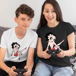 Fashion, accesorii si bijuterii - Copii - Imbracaminte copii - Tricouri copii - Tricou Copii Baieti Betty Boop Desene Animate Cartoon, negru, marime XS Copii - Infinity.ro