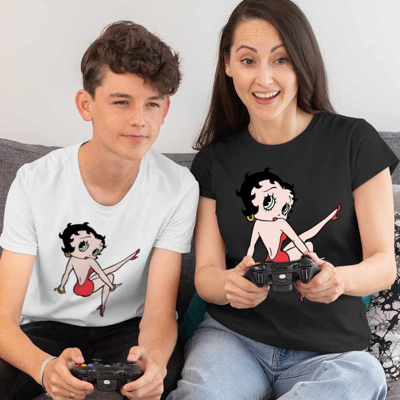 Fashion, accesorii si bijuterii - Copii - Imbracaminte copii - Tricouri copii - Tricou Copii Baieti Betty Boop Desene Animate Cartoon, negru, marime XS Copii - Infinity.ro