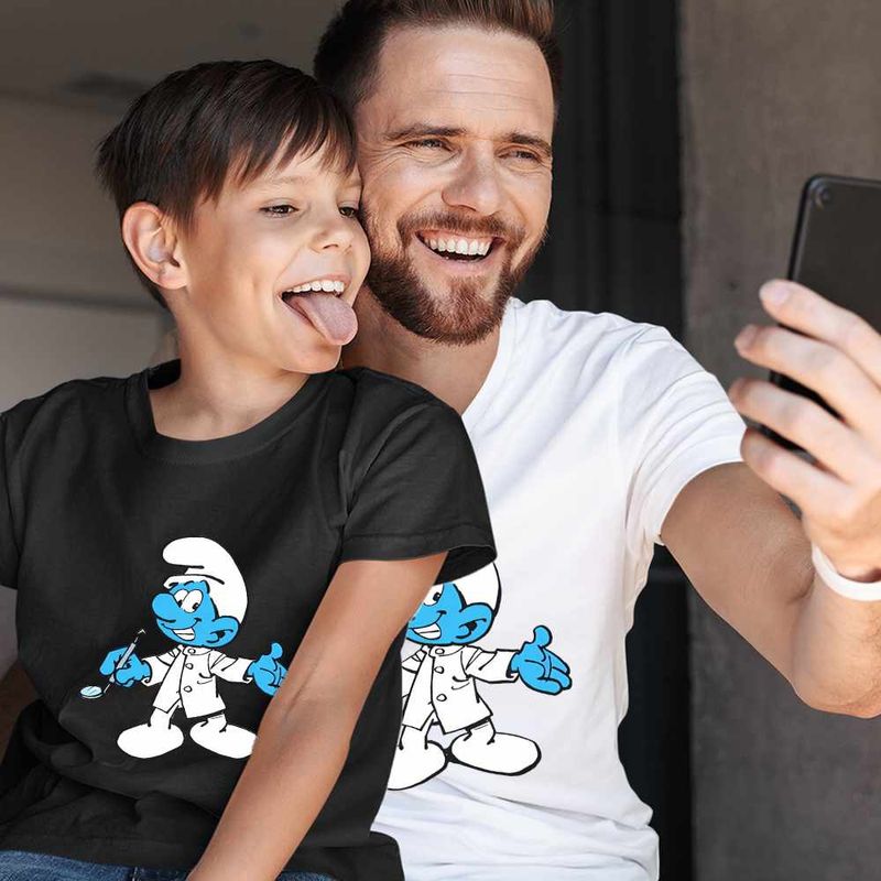 Fashion, accesorii si bijuterii - Copii - Imbracaminte copii - Tricouri copii - Tricou Copii Baieti Strumfii Dentistul Stomatolog CoolTrend, alb, marime L Copii - Infinity.ro