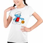 Fashion, accesorii si bijuterii - Copii - Imbracaminte copii - Tricouri copii - Tricou Copii Fete Strumfii Baschet Strumpii CoolTrend, alb, marime XL Copii - Infinity.ro