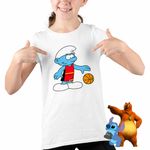 Fashion, accesorii si bijuterii - Copii - Imbracaminte copii - Tricouri copii - Tricou Copii Fete Strumfii Baschet Strumpii CoolTrend, alb, marime XL Copii - Infinity.ro