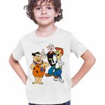 Fashion, accesorii si bijuterii - Copii - Imbracaminte copii - Tricouri copii - Tricou Copii Baieti Popeye Marinarul Flintston Jetson Desene Vechi, alb, marime S Copii - Infinity.ro