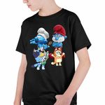Fashion, accesorii si bijuterii - Copii - Imbracaminte copii - Tricouri copii - Tricou Copii Baieti Strumfii Bluey Bingo Papa Strumf Bucatarul CoolTrend, negru, marime S Copii - Infinity.ro