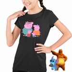 Fashion, accesorii si bijuterii - Copii - Imbracaminte copii - Tricouri copii - Tricou Copii Fete Purcelusa Peppa Pig Familia CoolTrend, negru, marime L Copii - Infinity.ro