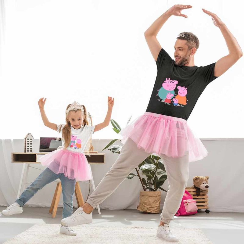 Fashion, accesorii si bijuterii - Copii - Imbracaminte copii - Tricouri copii - Tricou Copii Fete Purcelusa Peppa Pig Familia CoolTrend, negru, marime L Copii - Infinity.ro