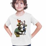 Fashion, accesorii si bijuterii - Copii - Imbracaminte copii - Tricouri copii - Tricou Copii Baieti Zootopia Judy Nick Flash CoolTrend, alb, marime XL Copii - Infinity.ro