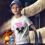 Fashion, accesorii si bijuterii - Copii - Imbracaminte copii - Tricouri copii - Tricou Copii Baieti Peppa Pixel Art CoolTrend, alb, marime XL Copii - Infinity.ro