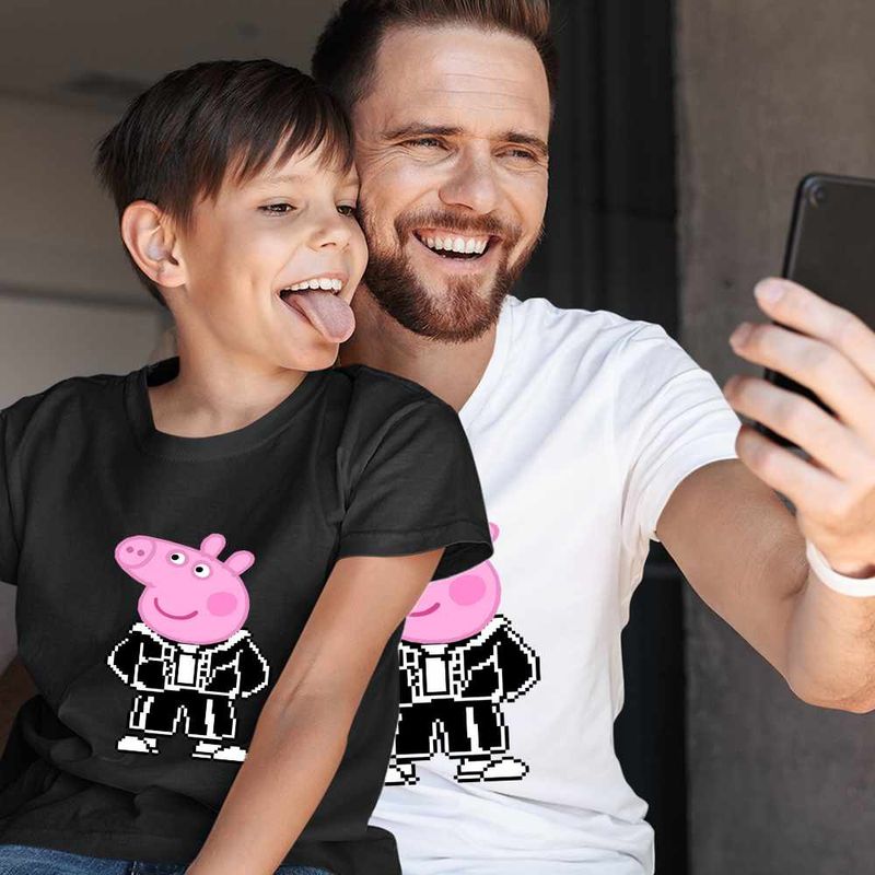Fashion, accesorii si bijuterii - Copii - Imbracaminte copii - Tricouri copii - Tricou Copii Baieti Peppa Pixel Art CoolTrend, alb, marime XL Copii - Infinity.ro