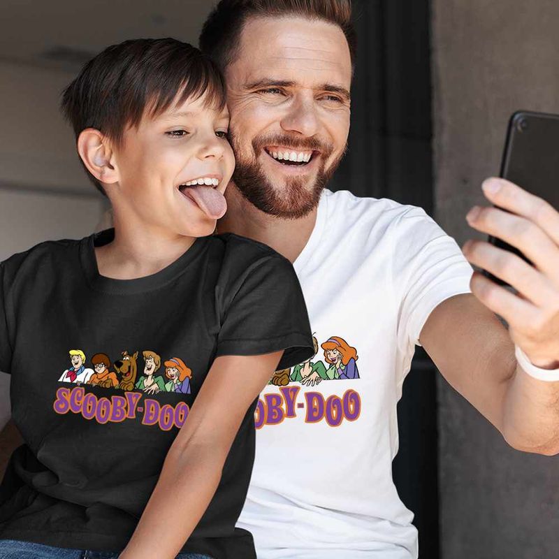 Fashion, accesorii si bijuterii - Copii - Imbracaminte copii - Tricouri copii - Tricou Copii Baieti Scooby Doo Friends Logo Mistere Fantome, alb, marime XS Copii - Infinity.ro