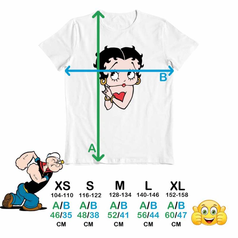 Fashion, accesorii si bijuterii - Copii - Imbracaminte copii - Tricouri copii - Tricou Copii Fete Betty Boop Talkartoon Looney Tunes, alb, marime L Copii - Infinity.ro