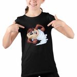 Fashion, accesorii si bijuterii - Copii - Imbracaminte copii - Tricouri copii - Tricou Copii Fete Taz Tornada Diavol Tasmanian, negru, marime XS Copii - Infinity.ro
