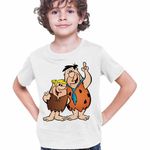 Fashion, accesorii si bijuterii - Copii - Imbracaminte copii - Tricouri copii - Tricou Copii Baieti Familia Flintstone Fred Barney Epoca de Piatra, alb, marime S Copii - Infinity.ro