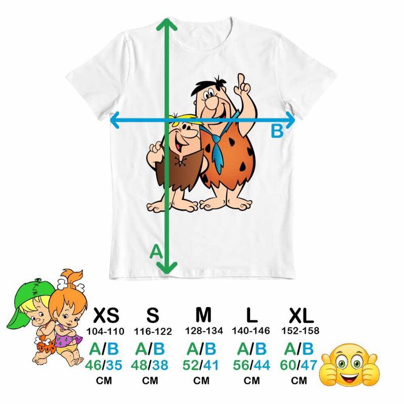Fashion, accesorii si bijuterii - Copii - Imbracaminte copii - Tricouri copii - Tricou Copii Baieti Familia Flintstone Fred Barney Epoca de Piatra, alb, marime S Copii - Infinity.ro