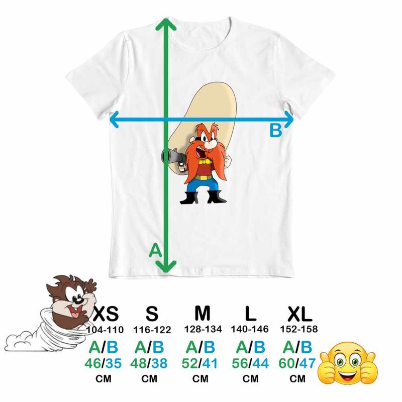 Fashion, accesorii si bijuterii - Copii - Imbracaminte copii - Tricouri copii - Tricou Copii Baieti Yosemite Sam Vestul Salbatic, alb, marime S Copii - Infinity.ro