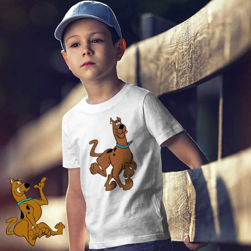 Fashion, accesorii si bijuterii - Copii - Imbracaminte copii - Tricouri copii - Tricou Copii Baieti ScoobyDoo Jucaus Flamand, alb, marime XS Copii - Infinity.ro