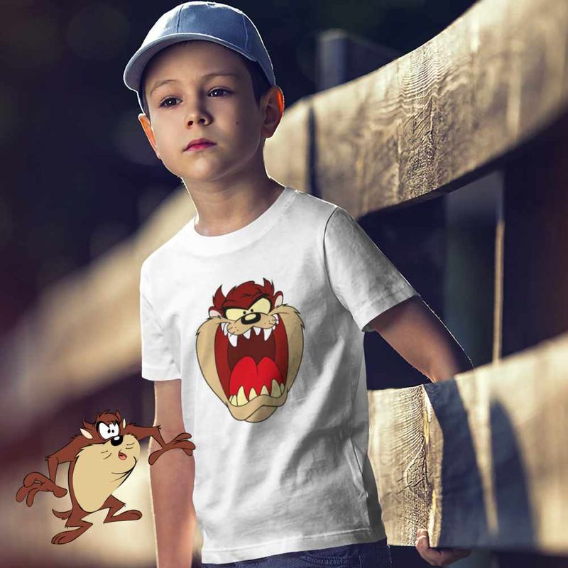 Fashion, accesorii si bijuterii - Copii - Imbracaminte copii - Tricouri copii - Tricou Copii Baieti Diavol Tasmanian Cartoon, alb, marime XL Copii - Infinity.ro