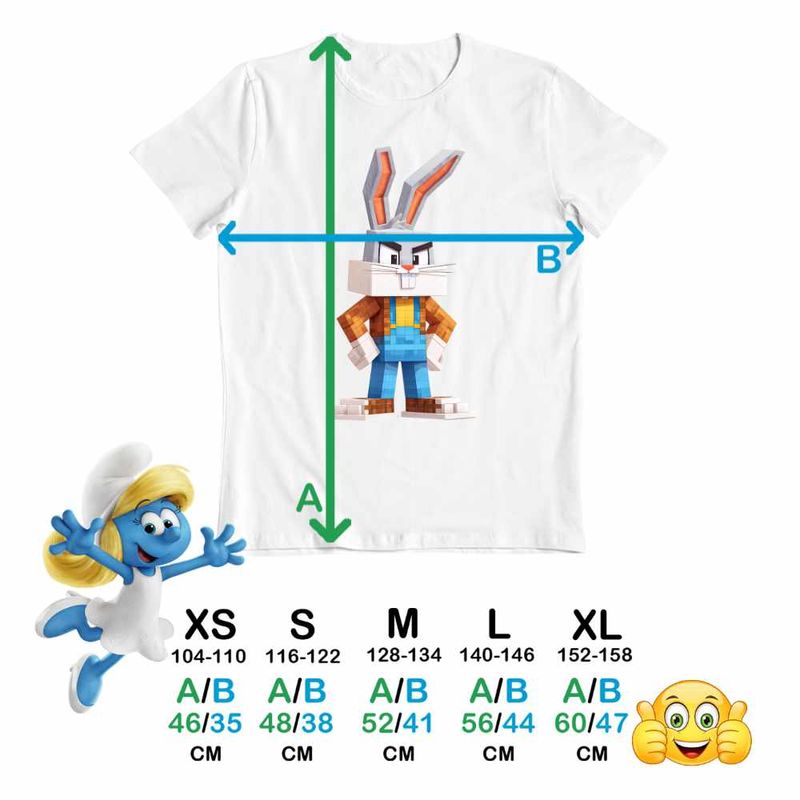 Fashion, accesorii si bijuterii - Copii - Imbracaminte copii - Tricouri copii - Tricou Copii Baieti Bugs Bunny Minecraft CoolTrend, alb, marime L Copii - Infinity.ro