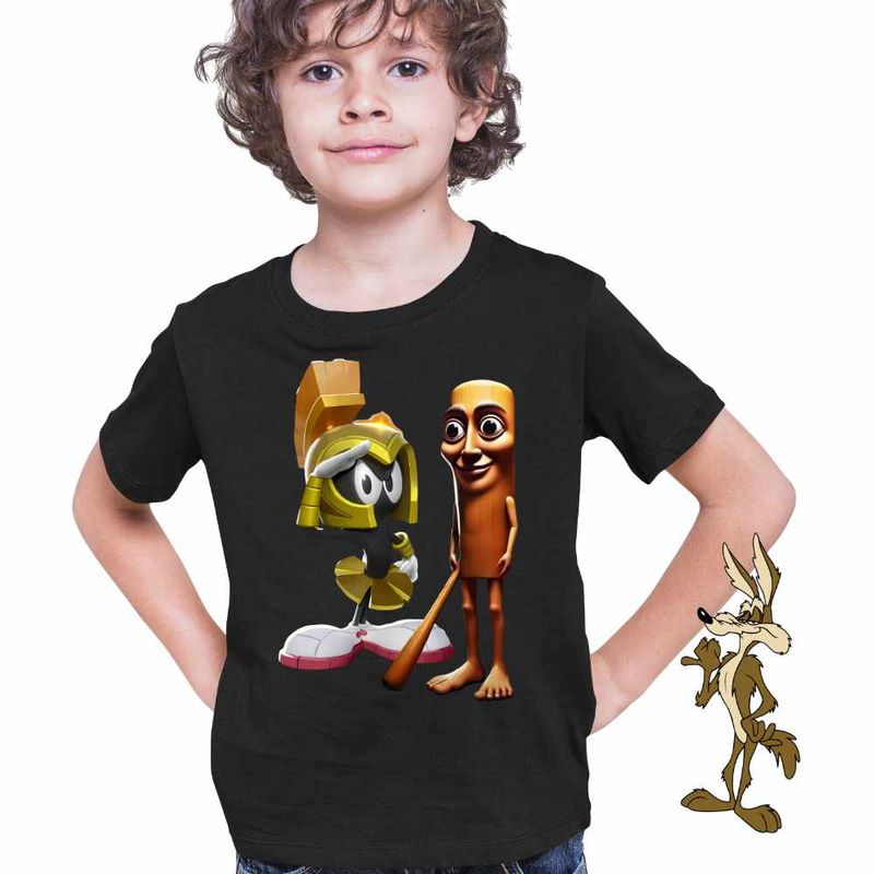 Fashion, accesorii si bijuterii - Copii - Imbracaminte copii - Tricouri copii - Tricou Copii Baieti Marvin Martian Tung Sahur Italian Brain rot, negru, marime S Copii - Infinity.ro