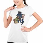 Fashion, accesorii si bijuterii - Copii - Imbracaminte copii - Tricouri copii - Tricou Copii Fete Zootopia Iepure Politist Judy CoolTrend, alb, marime S Copii - Infinity.ro