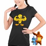 Fashion, accesorii si bijuterii - Copii - Imbracaminte copii - Tricouri copii - Tricou Copii Fete Tweety Culturism Fitness CoolTrend, negru, marime XL Copii - Infinity.ro